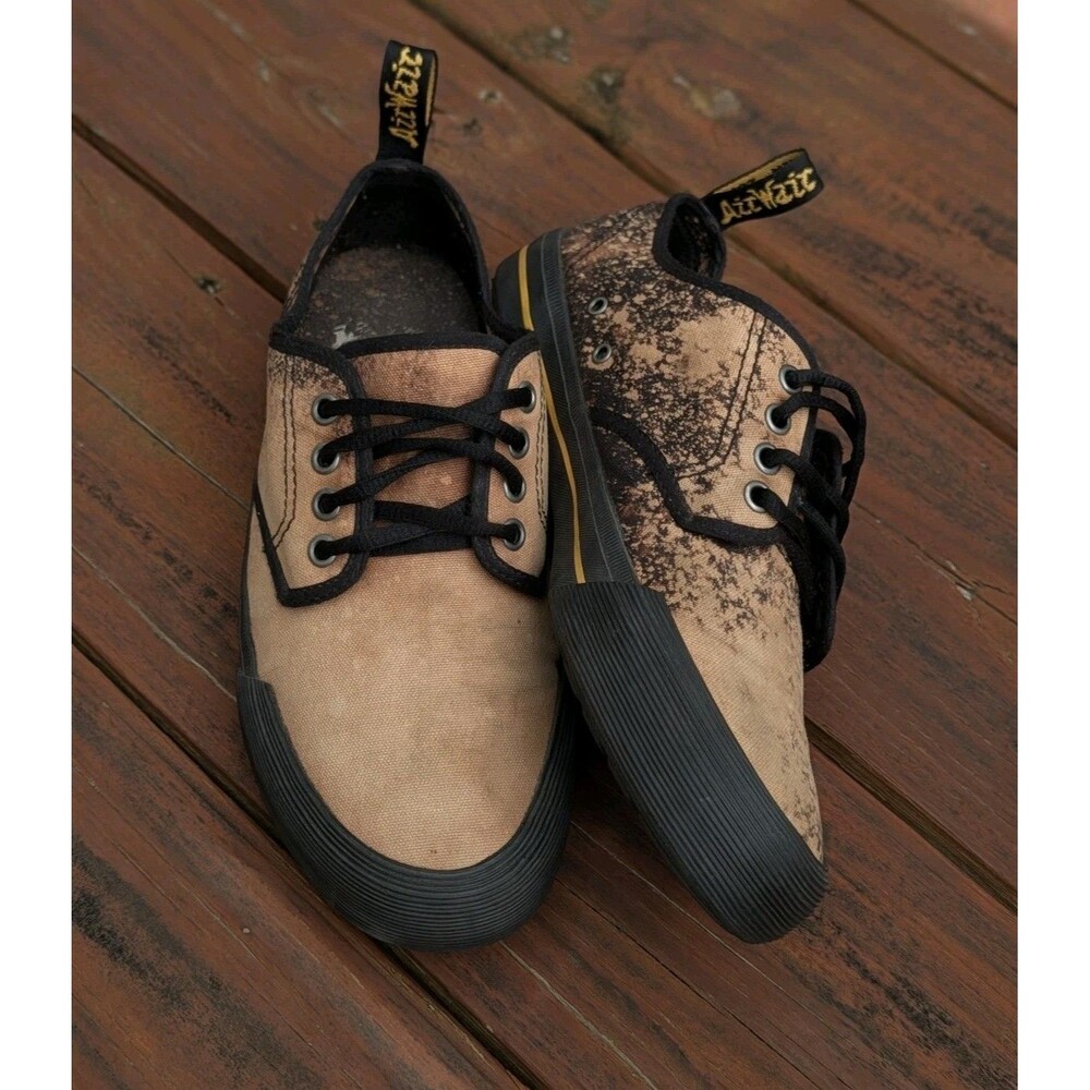 Dr Martens Men's 7 Women's 8 RARE Air Wair Bleach Dyed Canvas Shoes EU 39